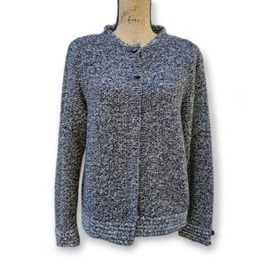 Charter Club Black & White Long Sleeve Cardigan,  Size P/L
